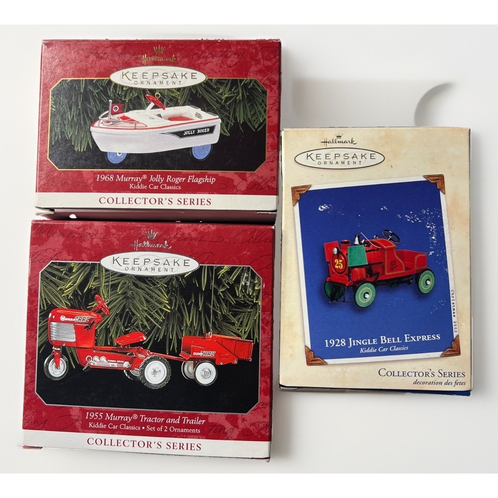 Hallmark Keepsake Kiddie Car Classics Ornament Lot 3 Murray VTG 98 99 2001 NIB